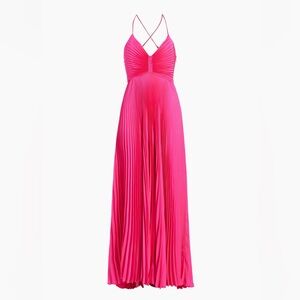 A.L.C. Vibrant Pink Pleated Maxi Dress
